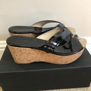 Jimmy Choo wedge sandals. Originally $370